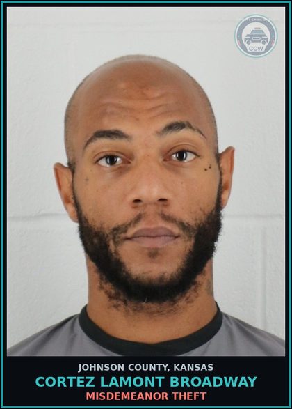 CCW arrest card for CORTEZ LAMONT BROADWAY in Johnson County: PROBATION VIOLATION