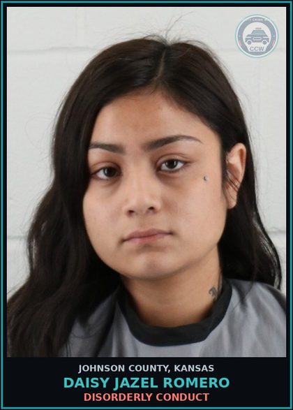 CCW arrest card for DAISY JAZEL ROMERO in Johnson County: DISORDERLY CONDUCT