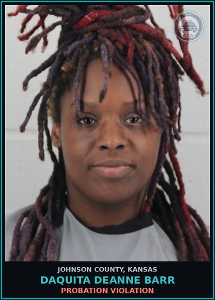 CCW arrest card for DAQUITA DEANNE BARR in Johnson County: PROBATION VIOLATION