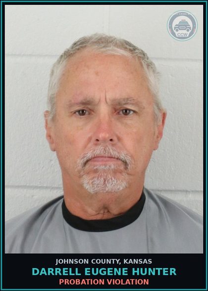 CCW arrest card for DARRELL EUGENE HUNTER in Johnson County: PROBATION VIOLATION