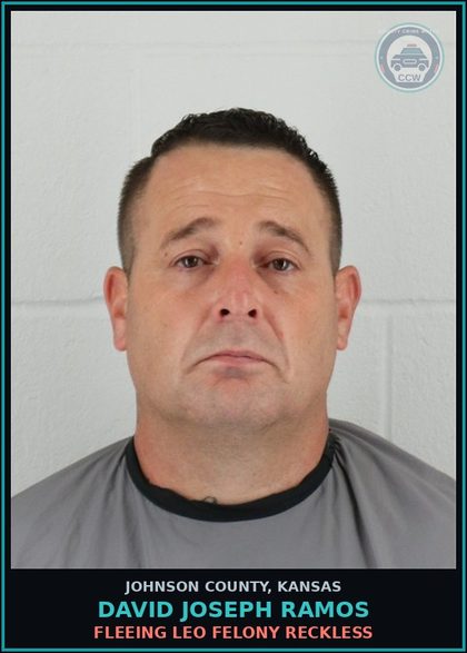 CCW arrest card for DAVID JOSEPH RAMOS in Johnson County: FLEEING LEO FELONY RECKLESS