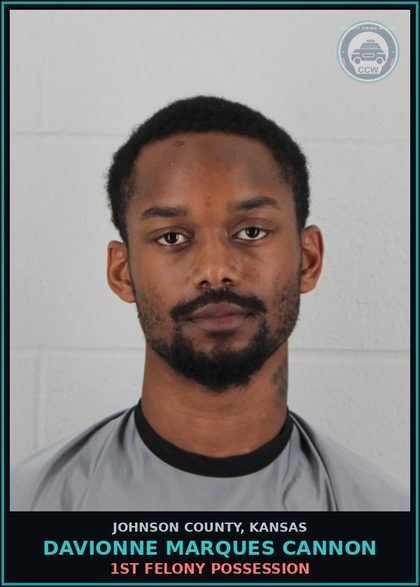 CCW arrest card for DAVIONNE MARQUES CANNON in Johnson County: 1ST FELONY POSSESSION