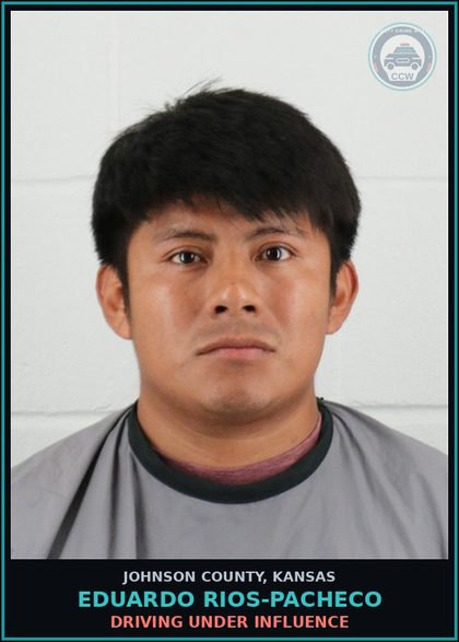 CCW arrest card for EDUARDO RIOS-PACHECO in Johnson County: DRIVING UNDER INFLUENCE