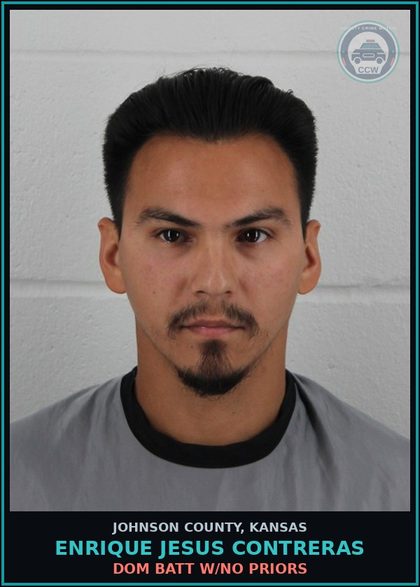 CCW arrest card for ENRIQUE JESUS CONTRERAS in Johnson County: DOM BATT W/NO PRIORS