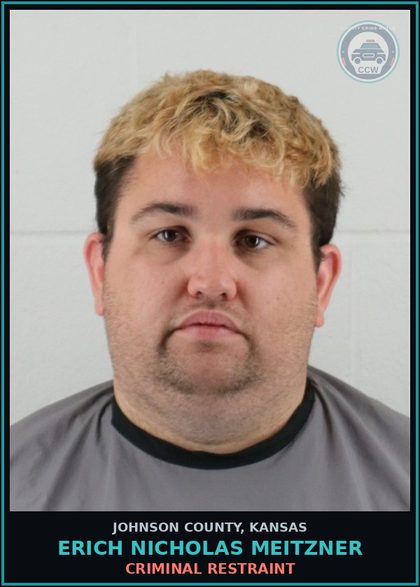 CCW arrest card for ERICH NICHOLAS MEITZNER in Johnson County: CRIMINAL RESTRAINT