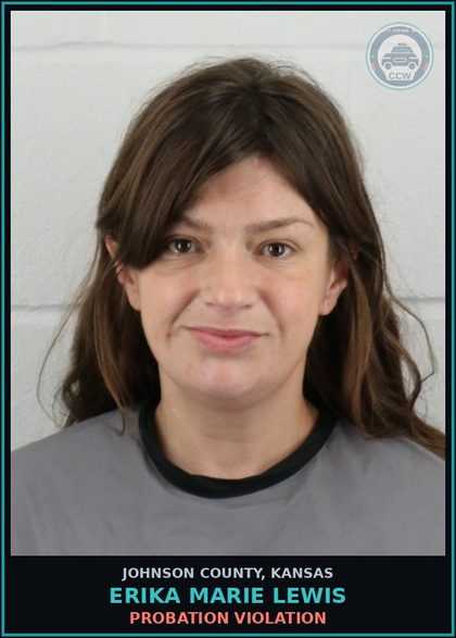 CCW arrest card for ERIKA MARIE LEWIS in Johnson County: PROBATION VIOLATION