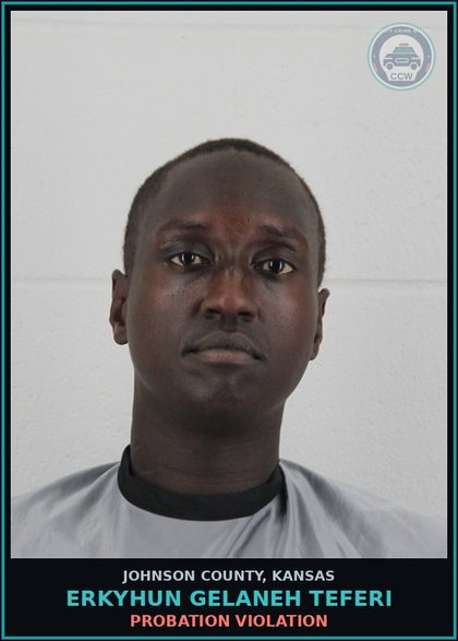 CCW arrest card for ERKYHUN GELANEH TEFERI in Johnson County: PROBATION VIOLATION