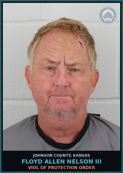 CCW arrest card for FLOYD ALLEN NELSON III in Johnson County: VIOL OF PROTECTION ORDER