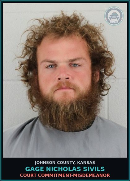 CCW arrest card for GAGE NICHOLAS SIVILS in Johnson County: COURT COMMITMENT-MISDEMEANOR