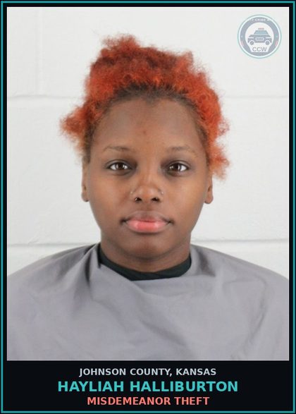 CCW arrest card for HAYLIAH HALLIBURTON in Johnson County: MISDEMEANOR THEFT