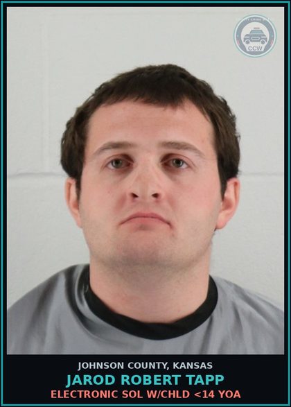 CCW arrest card for JAROD ROBERT TAPP in Johnson County: ELECTRONIC SOL W/chld <14 YOA