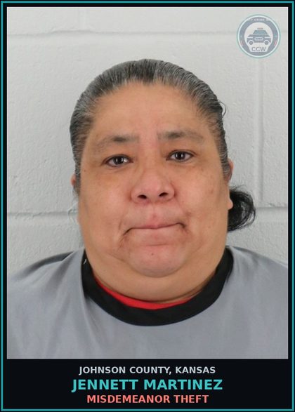 CCW arrest card for JENNETT MARTINEZ in Johnson County: MISDEMEANOR THEFT