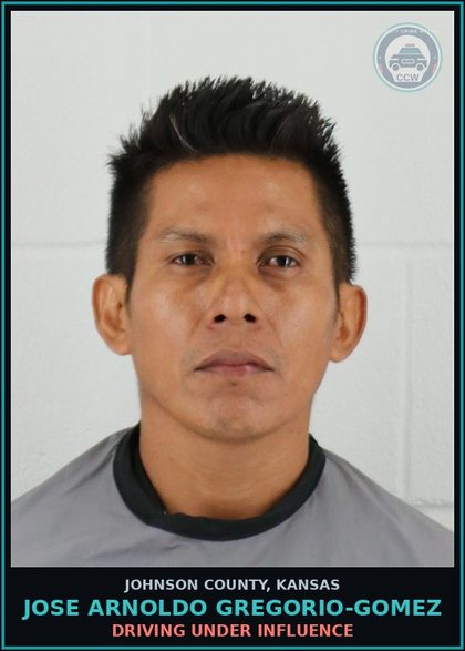 CCW arrest card for JOSE ARNOLDO GREGORIO-GOMEZ in Johnson County: DRIVING UNDER INFLUENCE