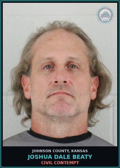 CCW arrest card for JOSHUA DALE BEATY in Johnson County: CIVIL CONTEMPT