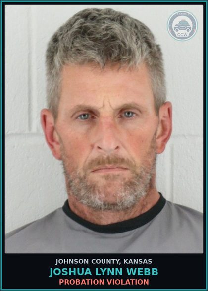 CCW arrest card for JOSHUA LYNN WEBB in Johnson County: PROBATION VIOLATION