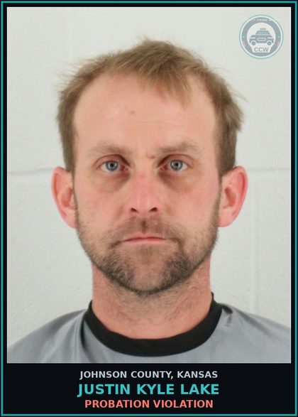 CCW arrest card for JUSTIN KYLE LAKE in Johnson County: PROBATION VIOLATION