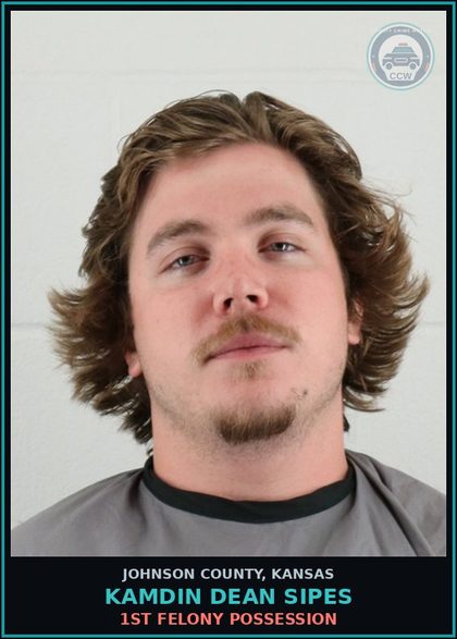 CCW arrest card for KAMDIN DEAN SIPES in Johnson County: 1ST FELONY POSSESSION