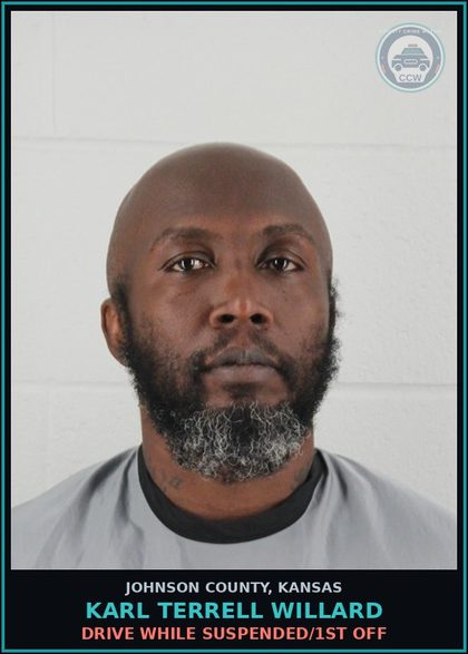CCW arrest card for KARL TERRELL WILLARD in Johnson County: DRIVE WHILE SUSPENDED/1ST OFF