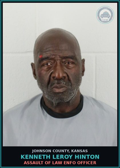 CCW arrest card for KENNETH LEROY HINTON in Johnson County: ASSAULT OF LAW ENFO OFFICER