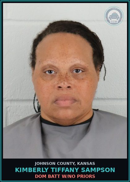 CCW arrest card for KIMBERLY TIFFANY SAMPSON in Johnson County: DOM BATT W/NO PRIORS