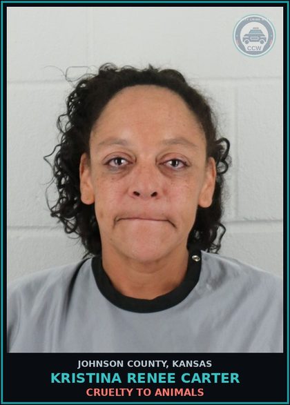 CCW arrest card for KRISTINA RENEE CARTER in Johnson County: CRUELTY TO ANIMALS