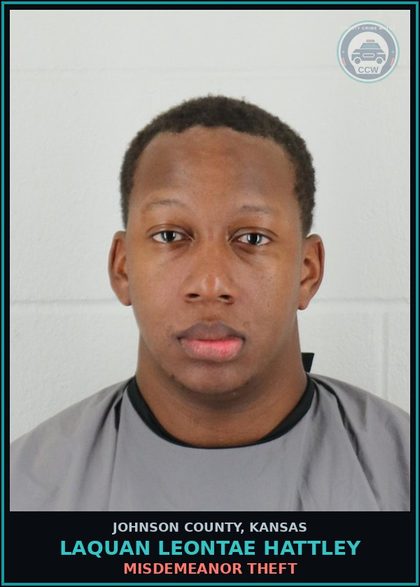 CCW arrest card for LAQUAN LEONTAE HATTLEY in Johnson County: MISDEMEANOR THEFT