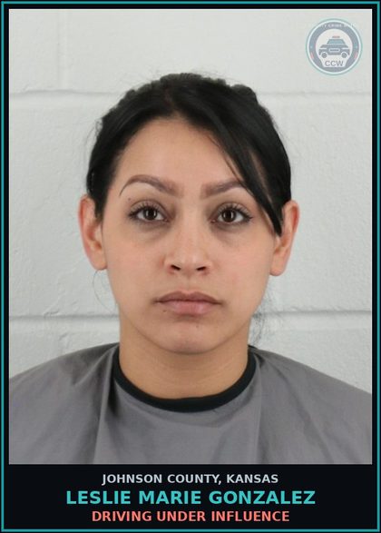 CCW arrest card for LESLIE MARIE GONZALEZ in Johnson County: DRIVING UNDER INFLUENCE