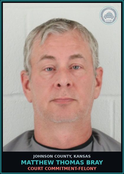 CCW arrest card for MATTHEW THOMAS BRAY in Johnson County: COURT COMMITMENT-DUI-STATE