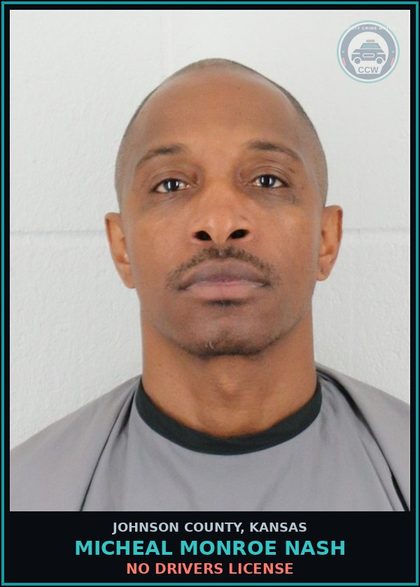 CCW arrest card for MICHEAL MONROE NASH in Johnson County: NO DRIVERS LICENSE