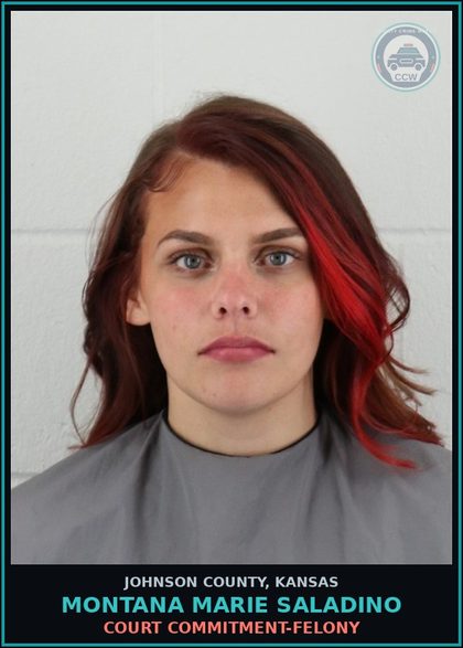 CCW arrest card for MONTANA MARIE SALADINO in Johnson County: COURT COMMITMENT-FELONY