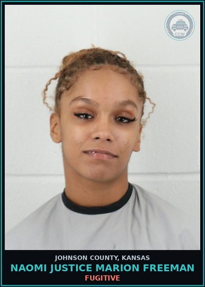 CCW arrest card for NAOMI JUSTICE MARION FREEMAN in Johnson County: FUGITIVE