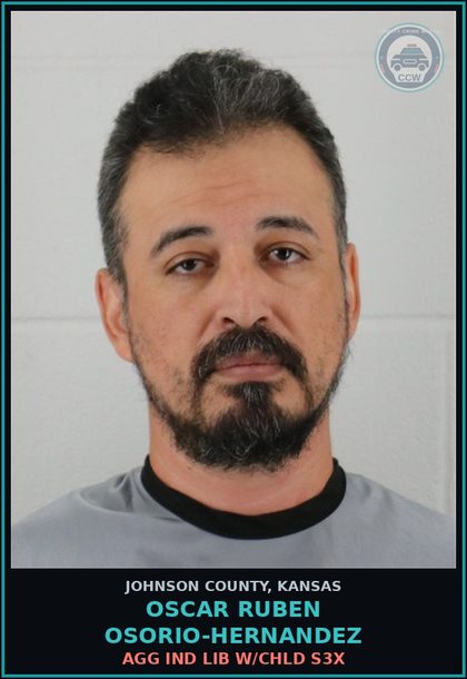 CCW arrest card for OSCAR RUBEN OSORIO-HERNANDEZ in Johnson County: AGG IND LIB W/chld s3x