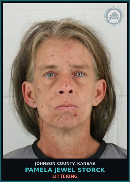 CCW arrest card for PAMELA JEWEL STORCK in Johnson County: LITTERING