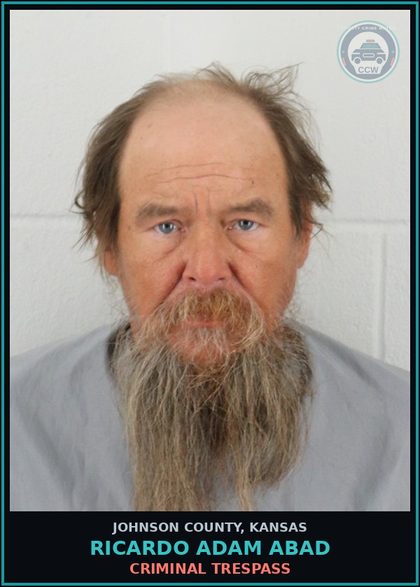 CCW arrest card for RICARDO ADAM ABAD in Johnson County: CRIMINAL TRESPASS