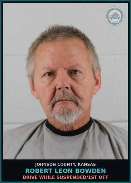 CCW arrest card for ROBERT LEON BOWDEN in Johnson County: DRIVE WHILE SUSPENDED/1ST OFF