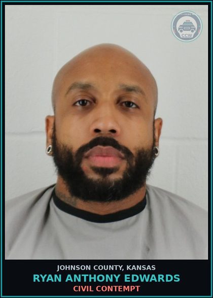CCW arrest card for RYAN ANTHONY EDWARDS in Johnson County: CIVIL CONTEMPT