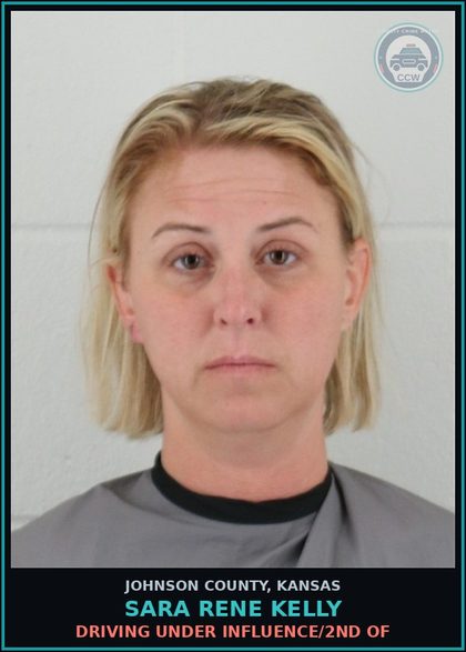 CCW arrest card for SARA RENE KELLY in Johnson County: DRIVING UNDER INFLUENCE/2ND OF