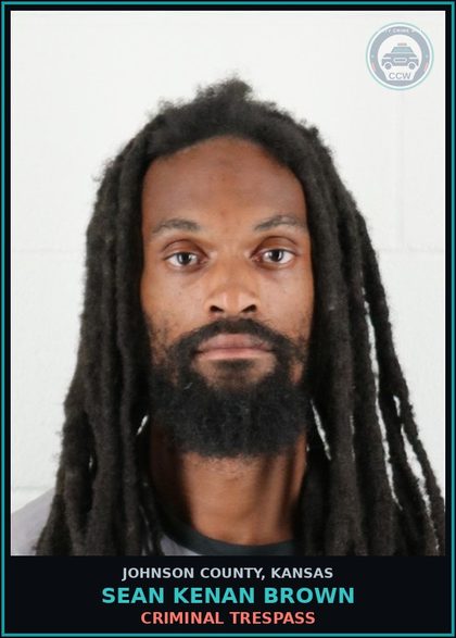 CCW arrest card for SEAN KENAN BROWN in Johnson County: CRIMINAL TRESPASS