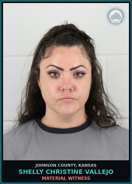 CCW arrest card for SHELLY CHRISTINE VALLEJO in Johnson County: MATERIAL WITNESS