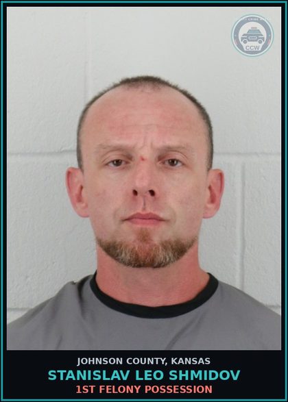 CCW arrest card for STANISLAV LEO SHMIDOV in Johnson County: 1ST FELONY POSSESSION