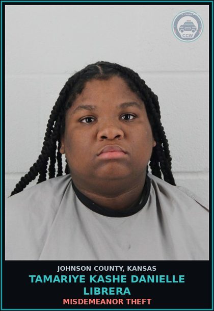 CCW arrest card for TAMARIYE KASHE DANIELLE LIBRERA in Johnson County: MISDEMEANOR THEFT