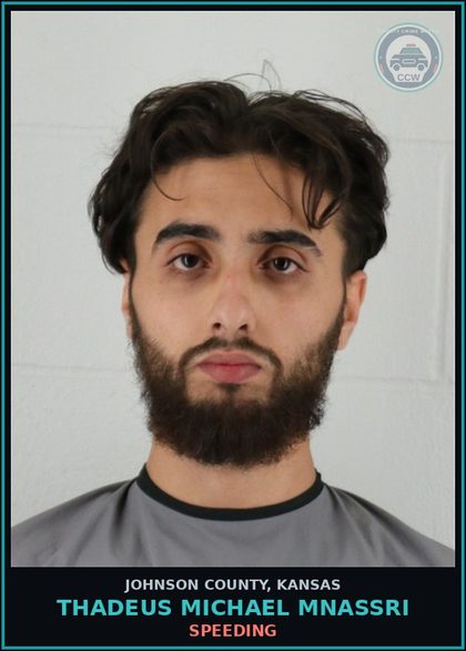 CCW arrest card for THADEUS MICHAEL MNASSRI in Johnson County: SPEEDING