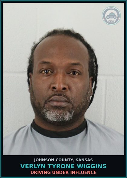 CCW arrest card for VERLYN TYRONE WIGGINS in Johnson County: DRIVING UNDER INFLUENCE
