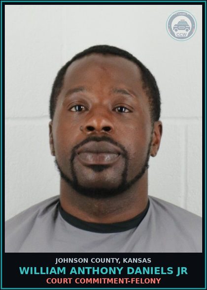 CCW arrest card for WILLIAM ANTHONY DANIELS JR in Johnson County: COURT COMMITMENT-FELONY