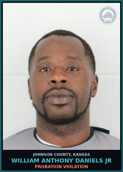 CCW arrest card for WILLIAM ANTHONY DANIELS JR in Johnson County: PROBATION VIOLATION