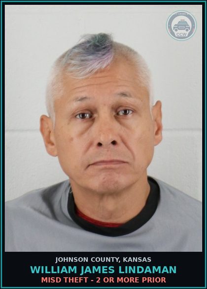CCW arrest card for WILLIAM JAMES LINDAMAN in Johnson County: MISD THEFT - 2 OR MORE PRIOR