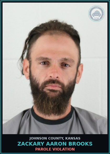 CCW arrest card for ZACKARY AARON BROOKS in Johnson County: PAROLE VIOLATION