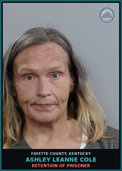CCW arrest card for ASHLEY LEANNE COLE in Fayette County: RETENTION OF PRISONER