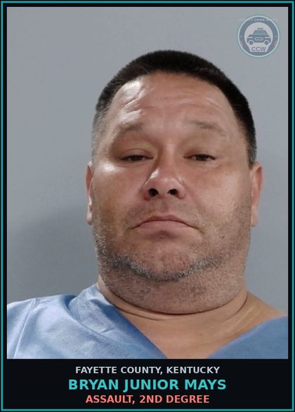 CCW arrest card for BRYAN JUNIOR MAYS in Fayette County: ASSAULT, 2ND DEGREE