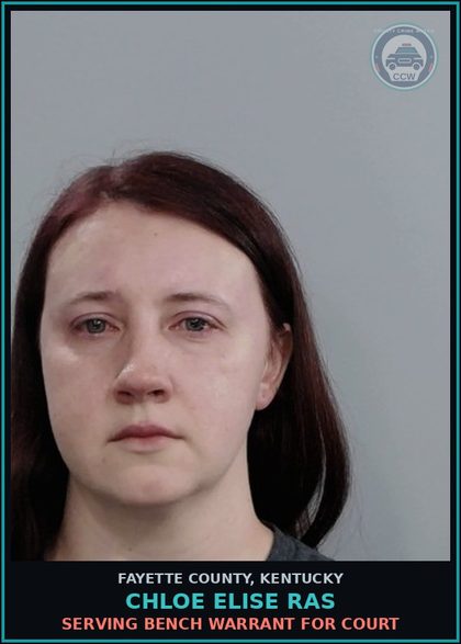 CCW arrest card for CHLOE ELISE RAS in Fayette County: SERVING BENCH WARRANT FOR COURT